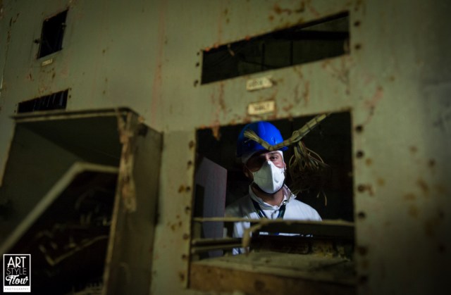 Lucas Hinson of Clean Futures Fund in the Chernobyl Power Plant photographed by Ron B. Wilson